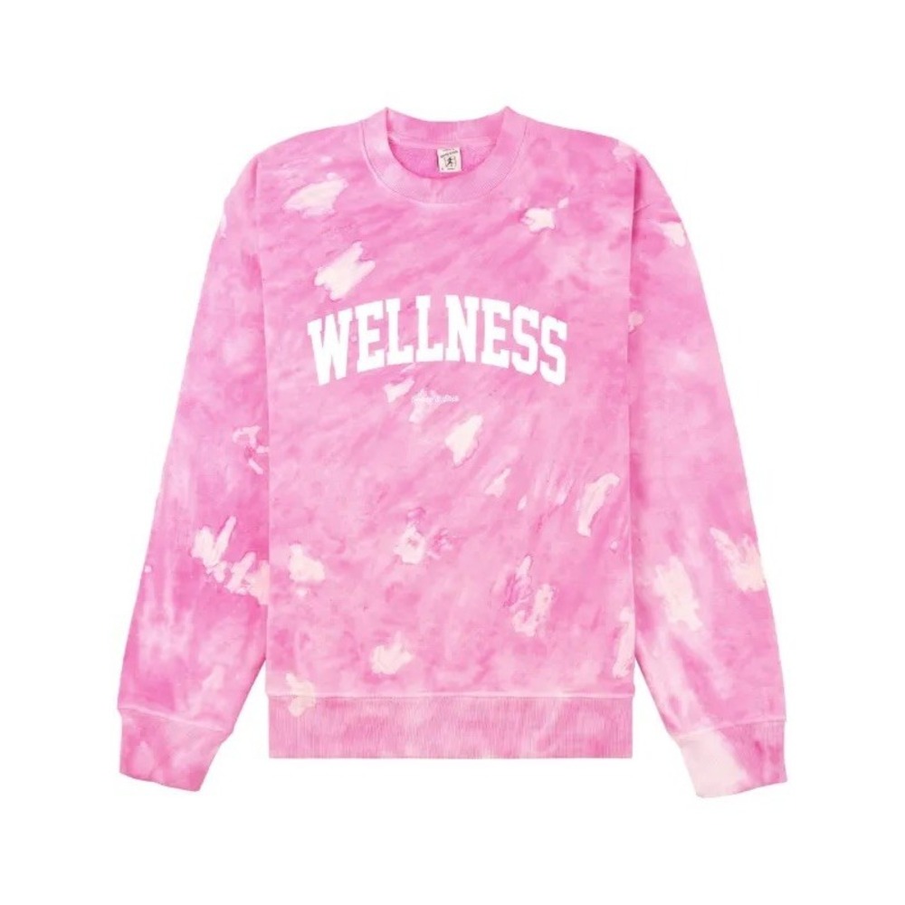 Sporty & Rich Wellness Sweatshirt Women Large Pink Tie‎ Dye Unisex USA